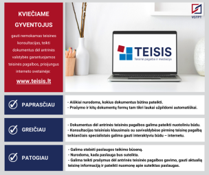 Gyventojai raginami kreiptis teisinės pagalbos nuotoliniu būdu 