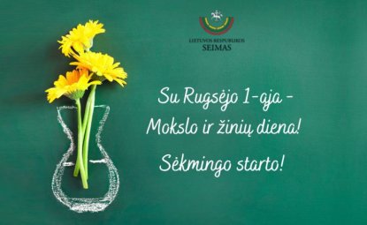 LR Seimo nario Liudo Jonaičio sveikinimas